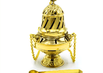 Incensario Dorado Cadenas